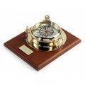 Bullaugen - Uhr Ø 18 cm - auf Holzplatte